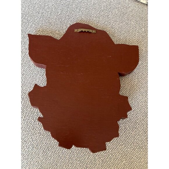 Vtg Hand Painted Wooden Reindeer Wall Hanging Rudolph Christmas‎ Decor - Picture 3 of 5